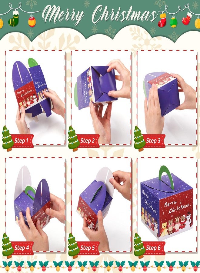 جي هول مجموعة علب بسكويت عيد الميلاد من GWHOLE، 12 قطعة، بمقابض، علب هدايا عيد الميلاد، 4 أنماط - Image 4